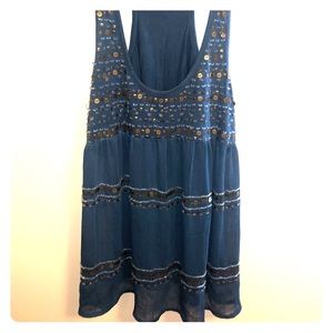 Beaded tank, worn once
